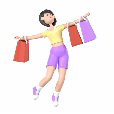 Happy Shopping 3D Illustration