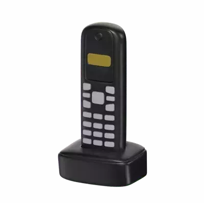 Cordless Phone 3D Graphic