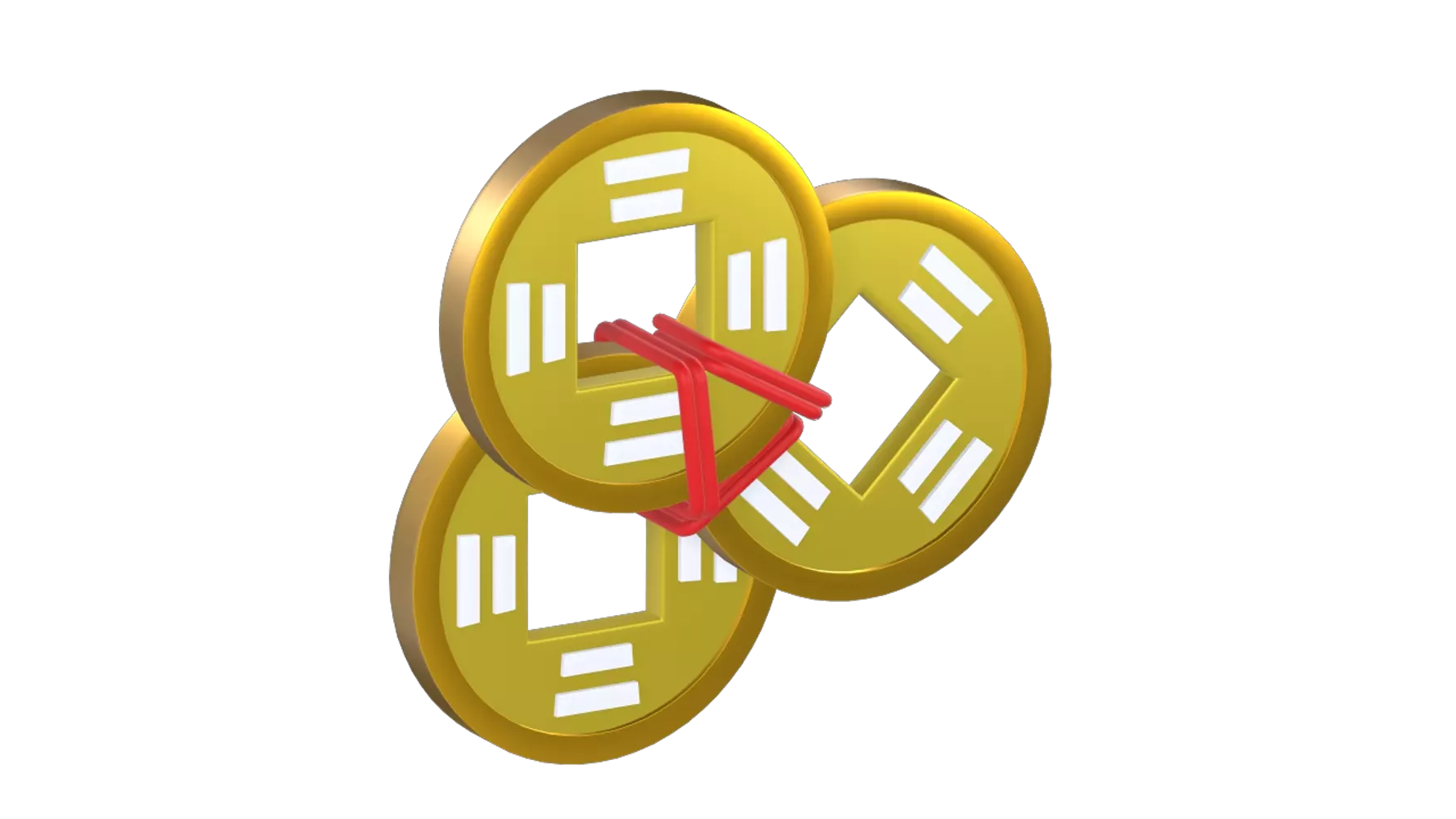 Chinese Feng Shui Coin 3D Graphic