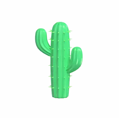 Cactus 3D Plant Model For Cowboy Theme Decoration 3D Graphic