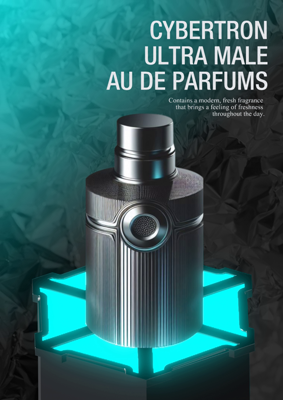 Cyber Core Futuristic Perfume Bottle Podium Display Black An Neon 3D Template