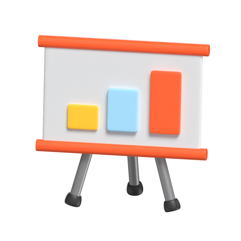 Board With Graphics 3D Model For Office Work