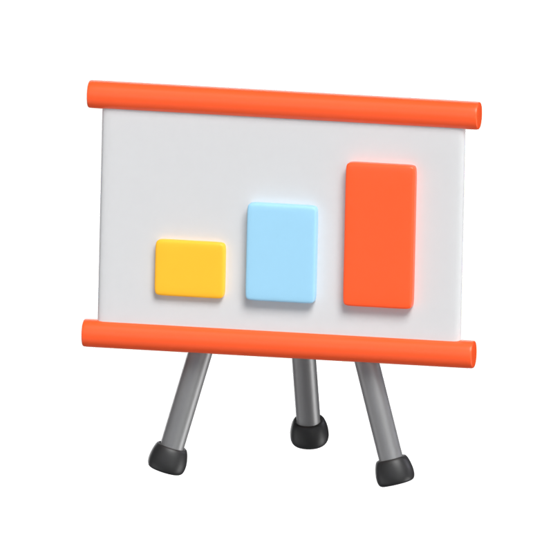 Board With Graphics 3D Model For Office Work 3D Graphic