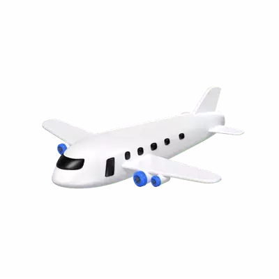 3D Airplane Model Taking Flight Into The Skies 3D Graphic