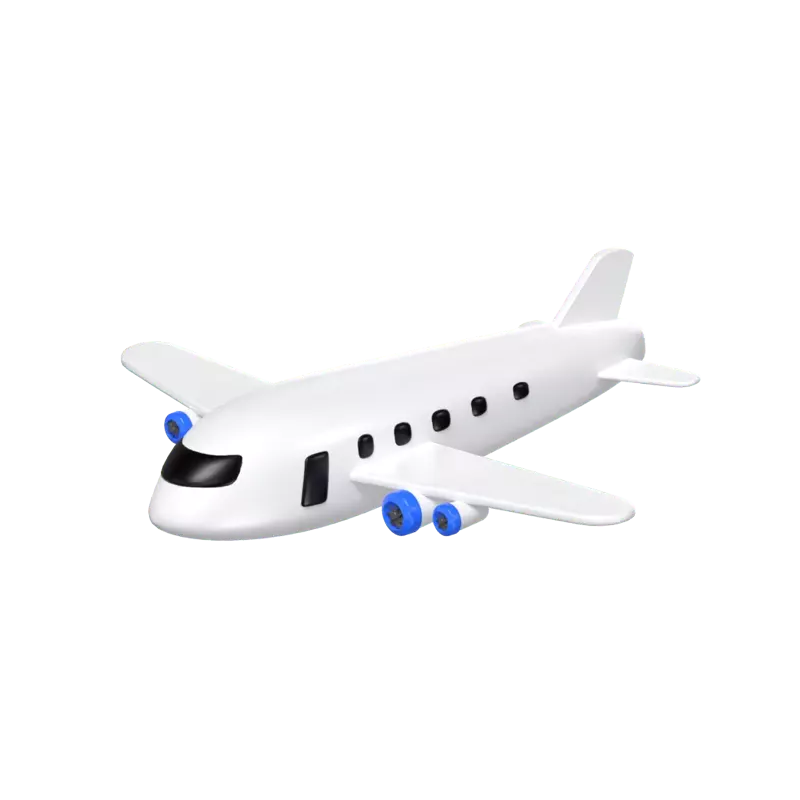 3D Airplane Model Taking Flight Into The Skies 3D Graphic