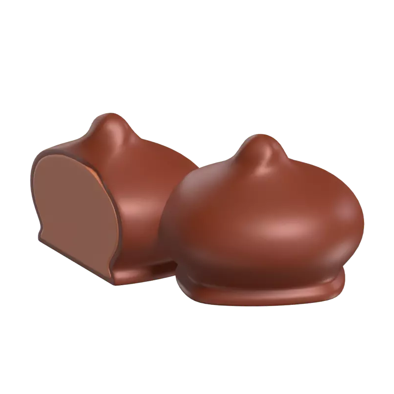 Modelo 3D de dois bolinhos de chocolate 3D Graphic