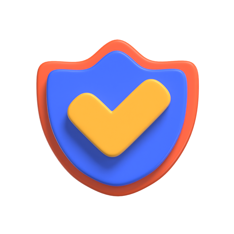 Secured Check In A Shield 3D Icon 3D Graphic