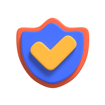 Secured Check In A Shield 3D Icon 3D Graphic