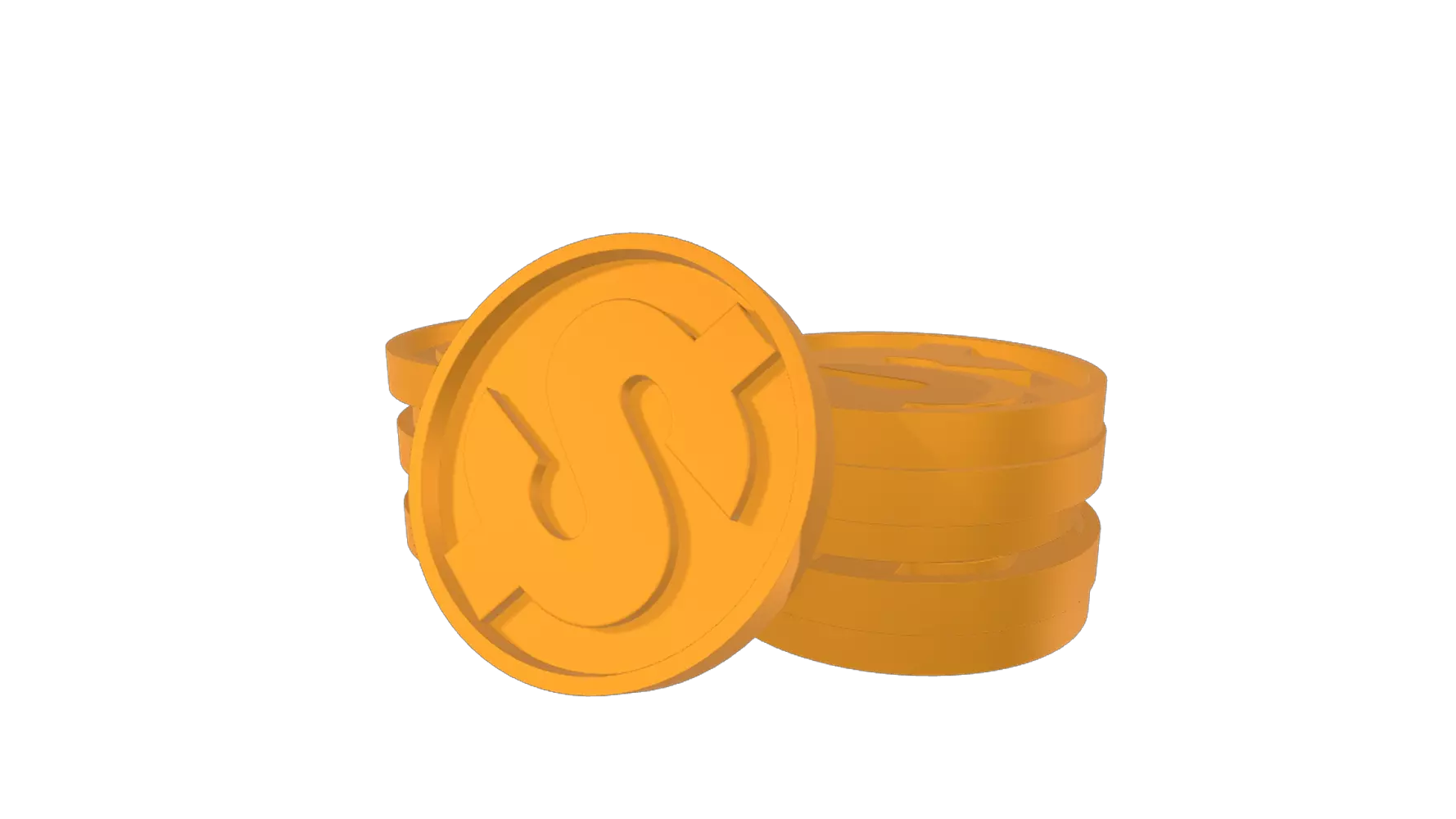 Dollar Coin Stack 3D Graphic