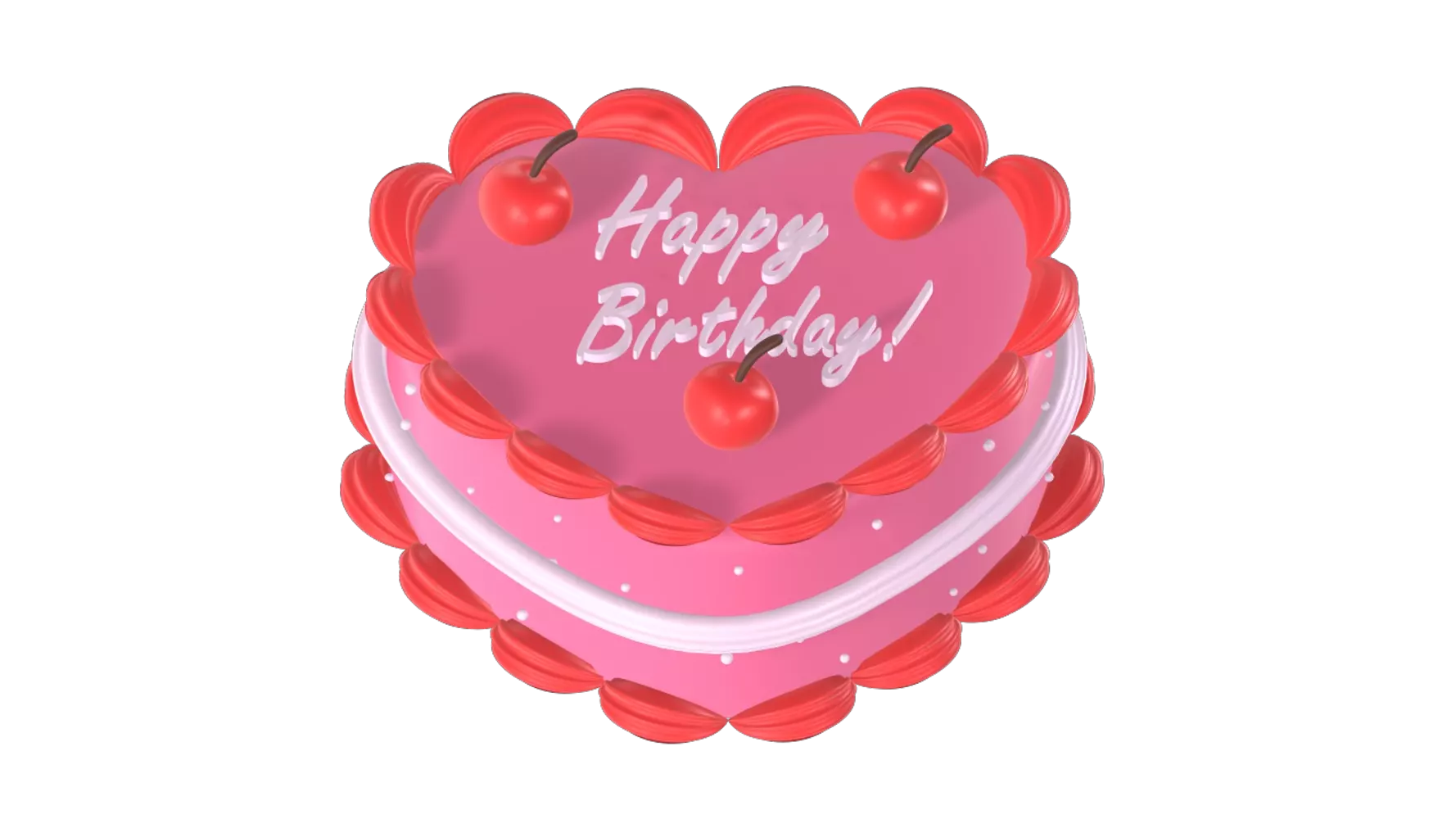 Birthday Love Cake 3D Graphic