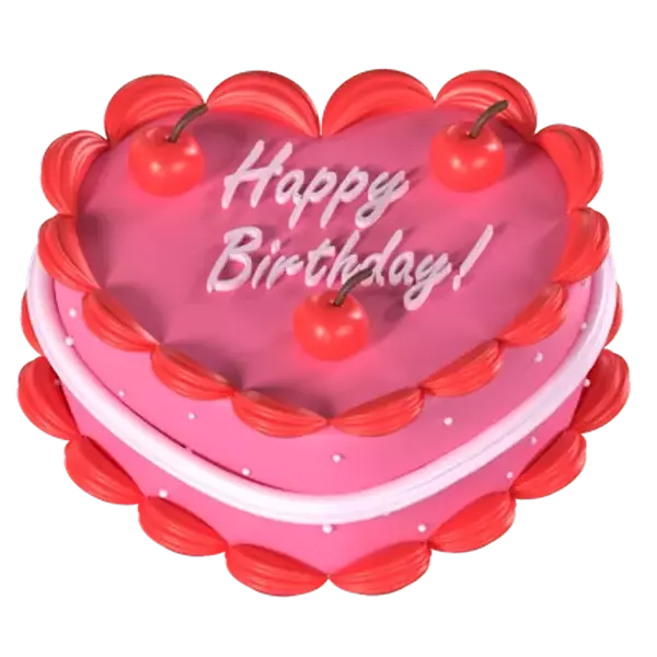 Birthday Love Cake 3D Graphic