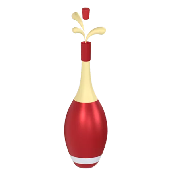 Champagne Bottle 3D Graphic