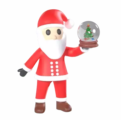 Santa Holding A Crystal Ball 3D Graphic