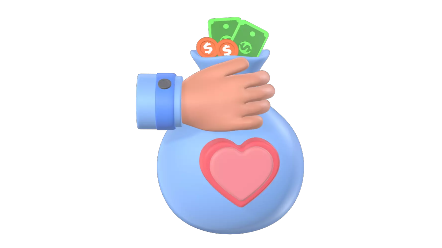 Money Donation 3D Graphic