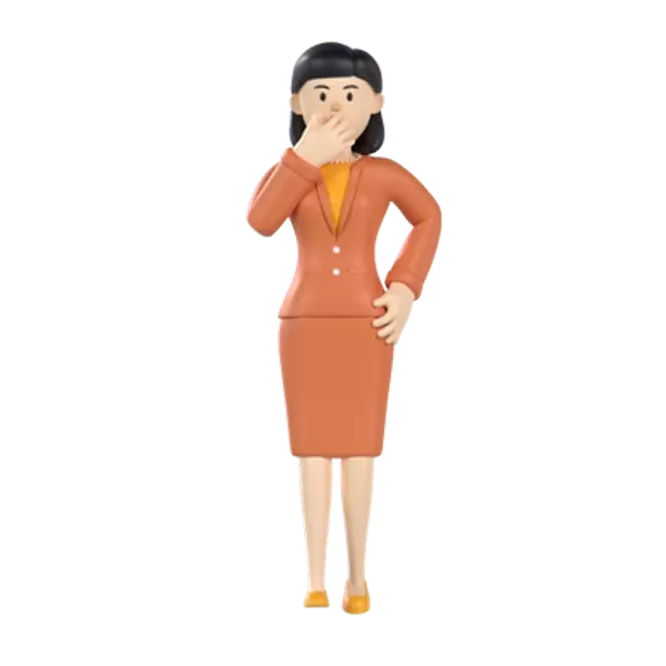 Business Woman Surprised 3D Graphic
