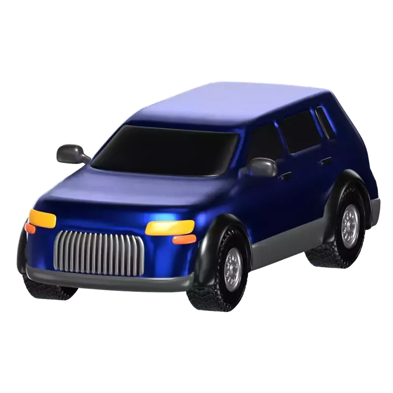 Modelo de SUV azul em 3D Veículo utilitário esportivo com estilo 3D Graphic