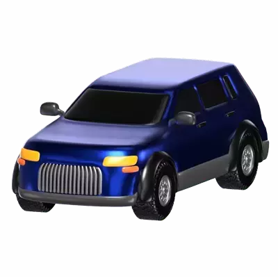 3D Blue SUV Model Stylish Sport Utility Vehicle 3D Graphic