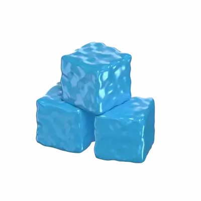 Ice Cubes 3D Model Two At Bottom And One On Top 3D Graphic