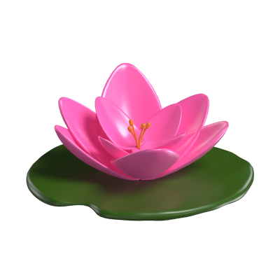3D Water Lily Cute Serene Floral Elegance 3D Graphic