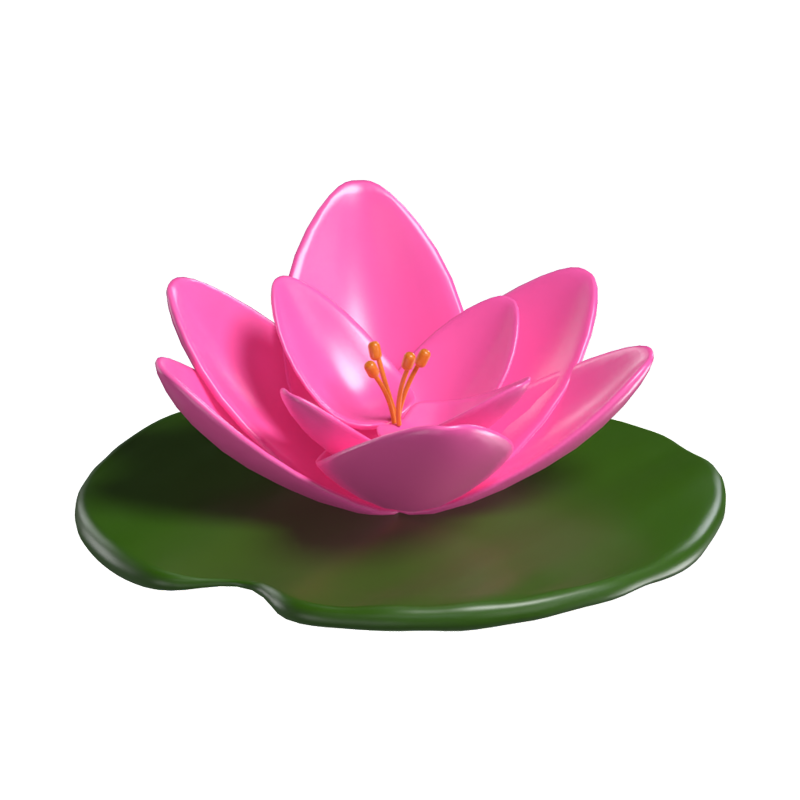 3D Water Lily Cute Serene Floral Elegance 3D Graphic