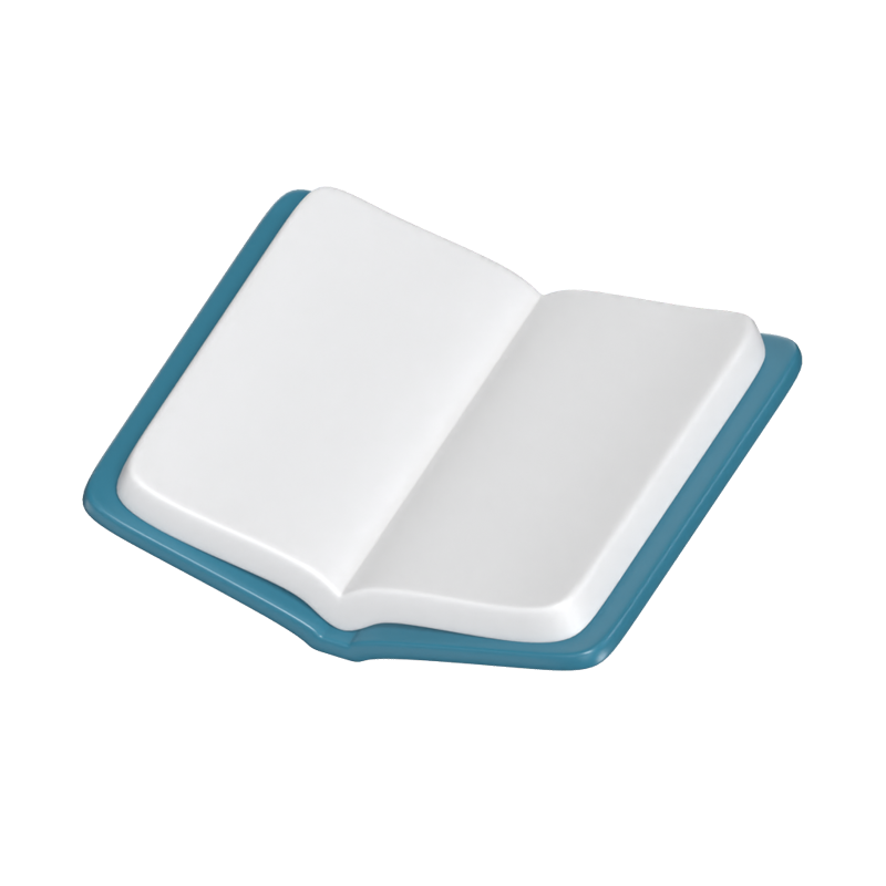 Open Book 3D Icon Model For Science 3D Graphic