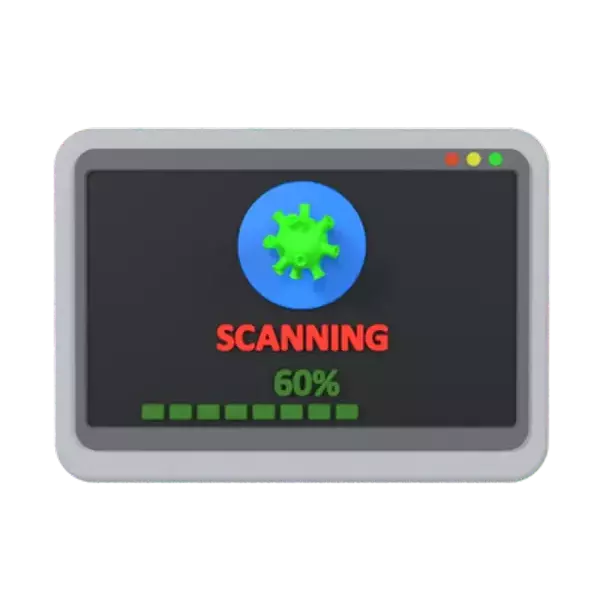 Scanning Virus 3D Graphic