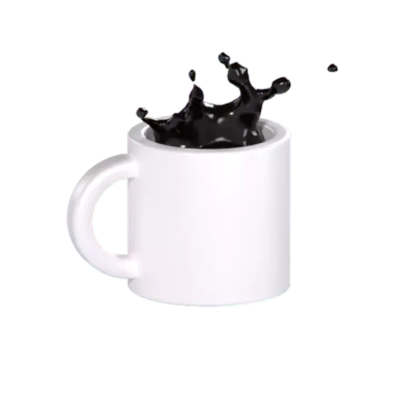 Coffee Mug Splash 3D Graphic
