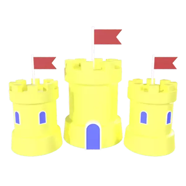 Beach Castle 3D Graphic