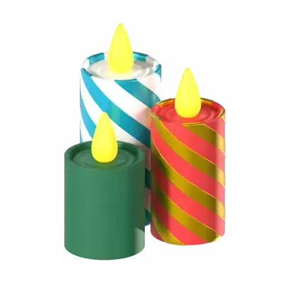 Christmas Candle 3D Graphic