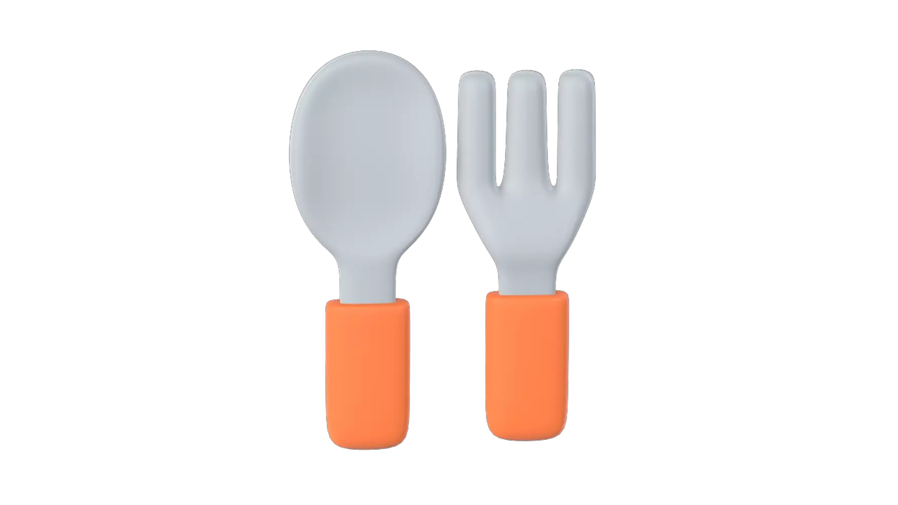 Spoon And Fork 3D Graphic