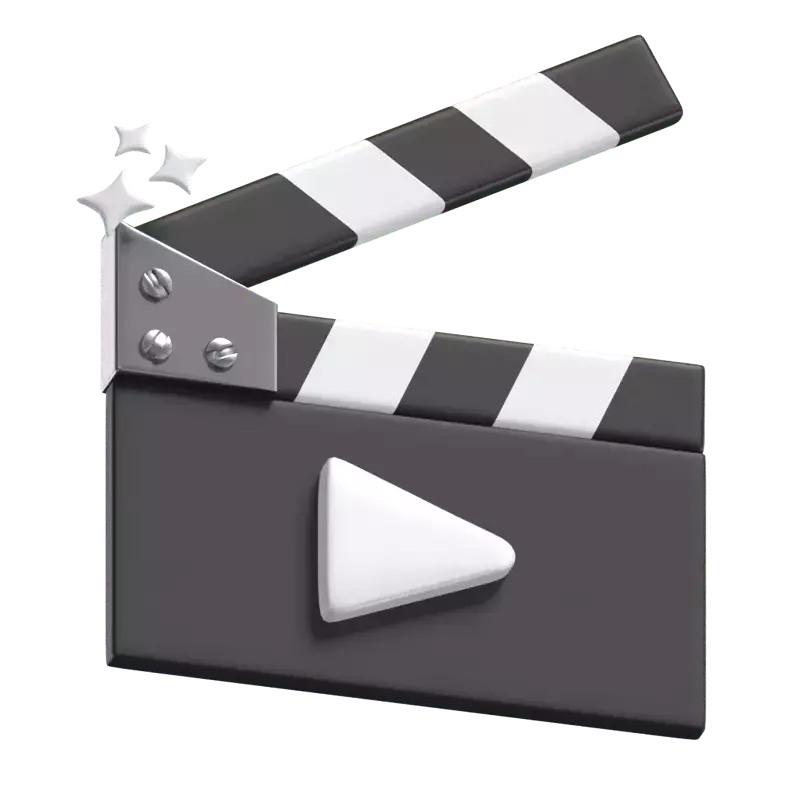 Opened Clapperboard 3D Graphic