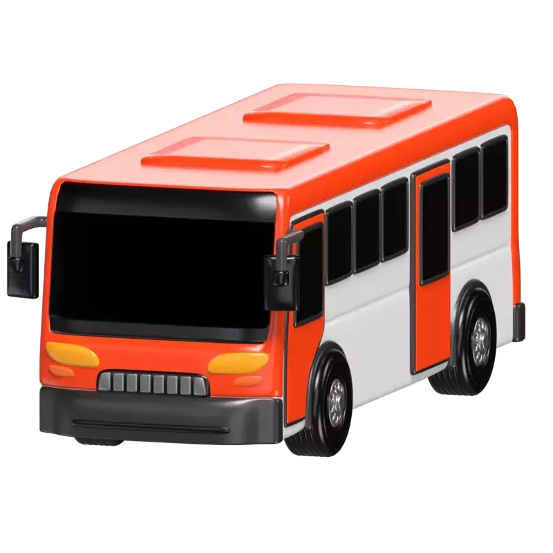 3D Modell Orange Bus Vibrant Transport Elegante 3D Graphic