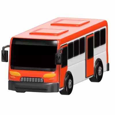 3D Model  Orange Bus Vibrant Transportation Elegan 3D Graphic