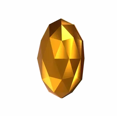 Oval Shaped 3D Diamond Flat Back 3D Graphic