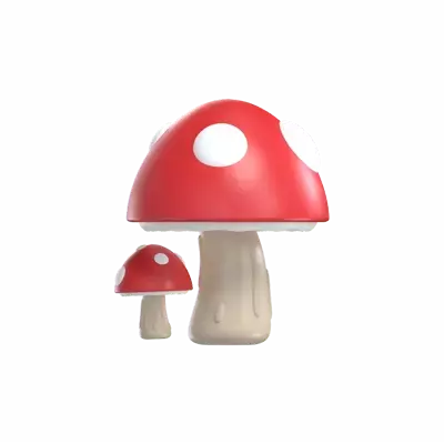 Mushrooms 3D Graphic