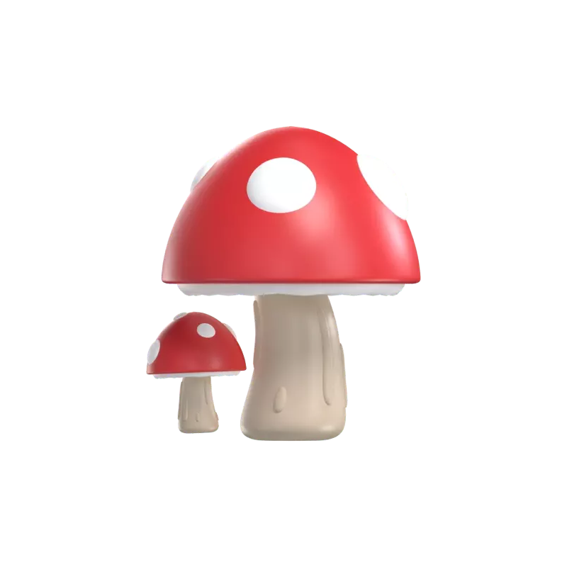 Mushrooms 3D Graphic