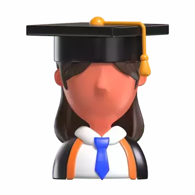 3D Female Graduated Student Model Triumph In Cap And Gown 3D Graphic