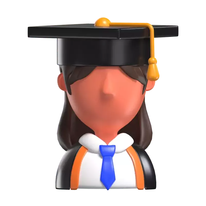 3D Mujer Graduado Estudiante Modelo Triunfo En Cap And Gown 3D Graphic