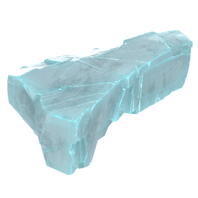 Long Ice Rock 3D Model For Glacial Environment