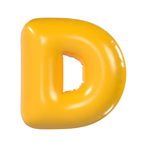 Letter D 3D Graphic