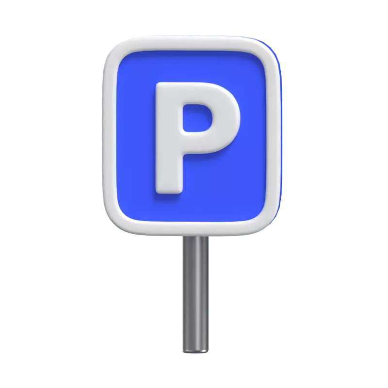 3D Parking Lot Sign Model Navigation For Vehicle Parking 3D Graphic