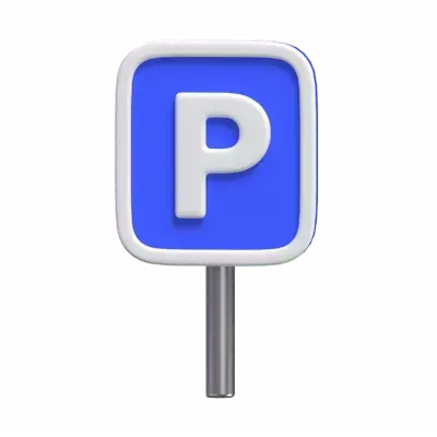 3D Parking Lot Sign Model Navigation For Vehicle Parking 3D Graphic