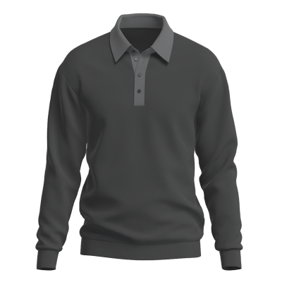 Polo Shirt Long Sleeve 3D Mockup 3D Graphic