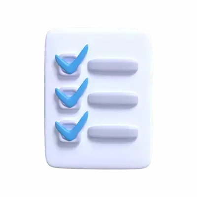 3D Checklist Model With Checked Boxes 3D Graphic