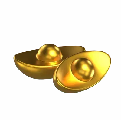 3D Illustration Lunar New Year Gold Bullion 3D Graphic