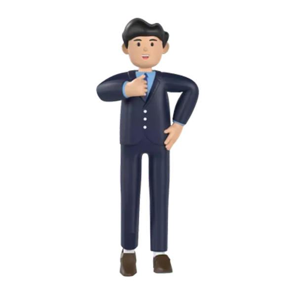 Business Man Thumbs up 3D Graphic
