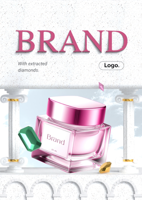Classic and Luxury Podium with A Product and Diamonds Around 3D Poster 3D Template