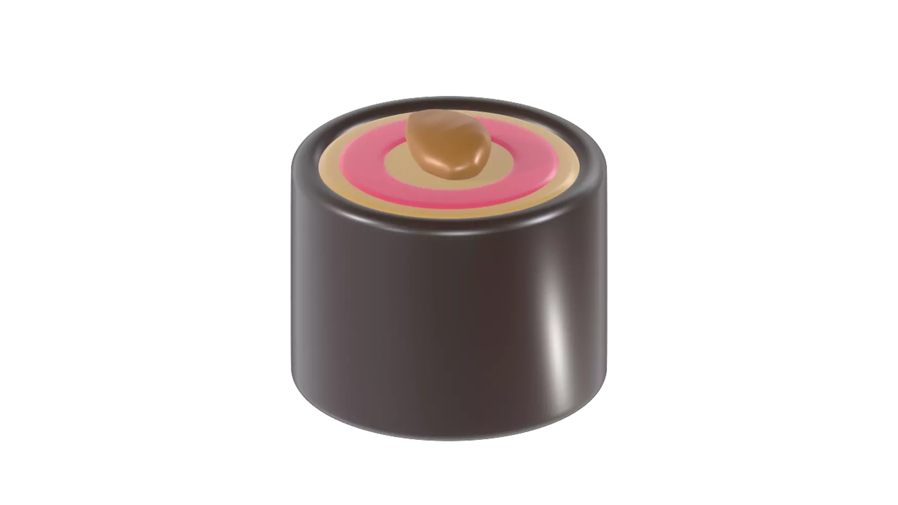 Chocolate Tube With Vanilla Cream & Almond 3D Graphic