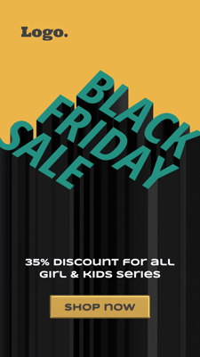 Black Friday Sale Announcement with Extruded Text 3D Template