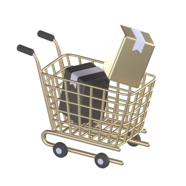 Shopping Cart 3D Graphic